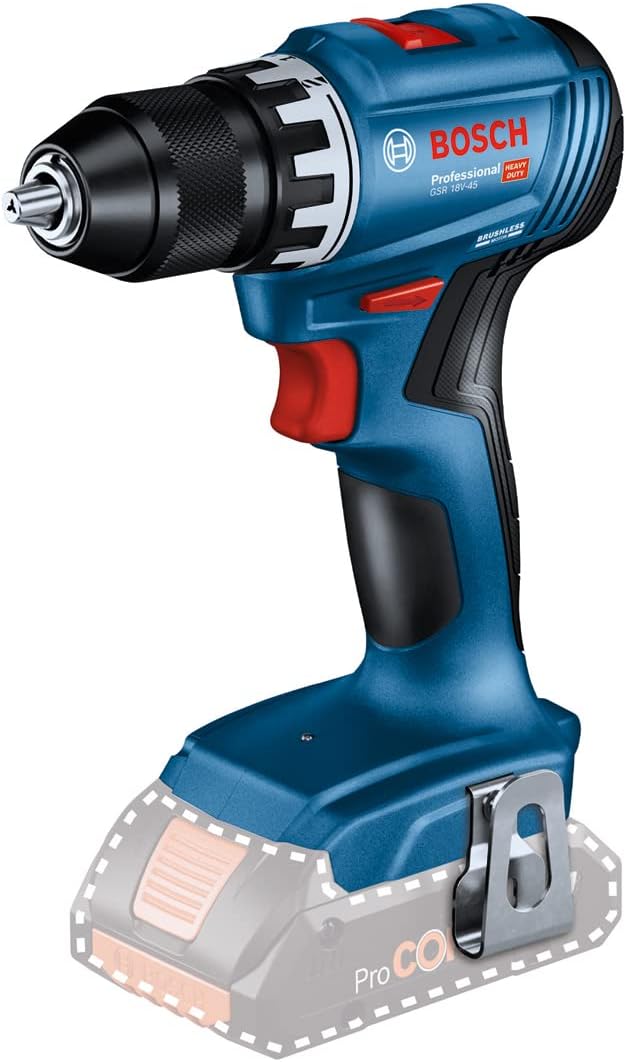 Bosch Professional 18V System Akku Bohrschrauber GSR 18V-45 (Drehzahl 1.900 min⁻¹, inkl. L-BOXX, ohn