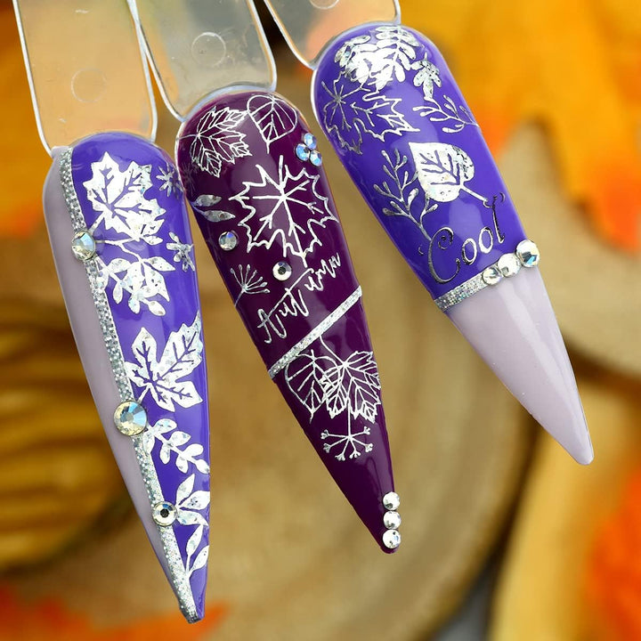 3 Blatt Nail Art Flexxies - Flexible Dekostreifen, 13 glimmer silber, 13 Glimmer Silber