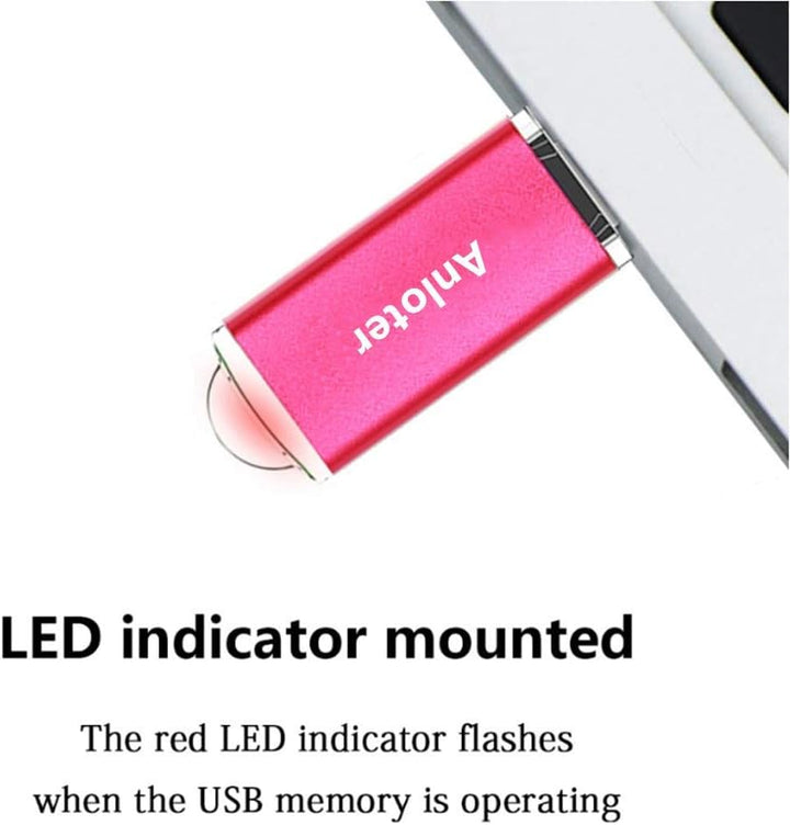 Anloter USB-Speicherstick, 50 Stück, für Computer, Laptop, Mac, Tablet, Geschenk (128 MB, Rosarot) 1