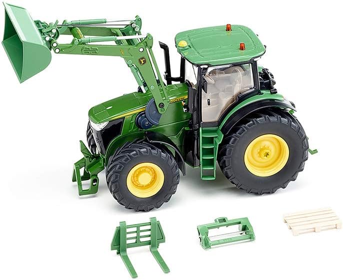 siku 6792, John Deere 7310R Traktor mit Frontlader, Grün, Metall/Kunststoff, 1:32, Ferngesteuert, St