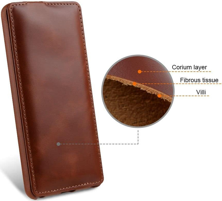 STILGUT UltraSlim kompatibel mit Samsung Galaxy S21 FE 5G Hülle - Samsung S21 FE Flip Case aus Leder