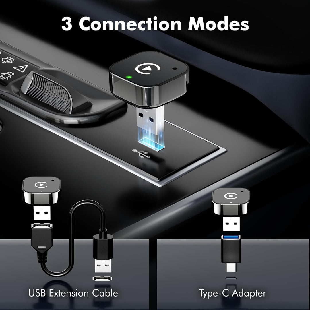 2026 Update 2-IN-1 Wireless CarPlay & Android Auto Adapter, Kabelloses CarPlay für iPhone & Android,