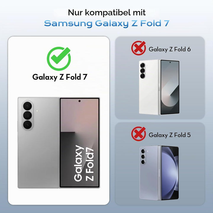 für Samsung Galaxy Z Fold 7 Hülle [Kompatibel mit MagSafe] mit Displayschutzfolie, Hart PC Ultra Dün