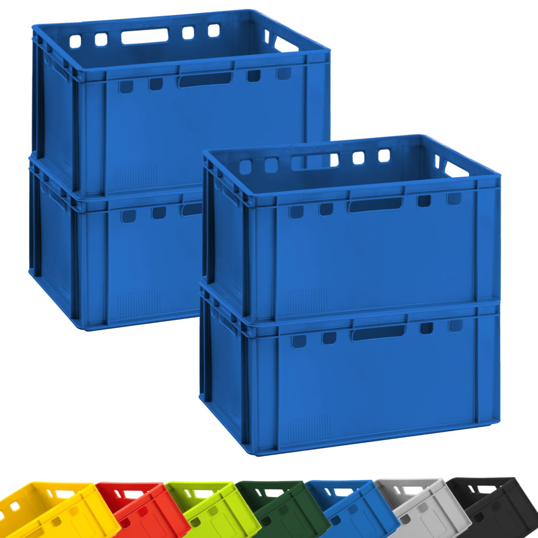BURI 4x Fleischkiste E3 Metzgerkiste 60x40x30 cm lebensmittelecht, robust, stapelbar - Eurokisten La