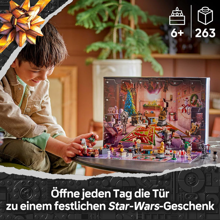 LEGO Star Wars Adventskalender 2025 - Weihnachten Spielzeug mit 24 Überraschungen - 2 Minifiguren &