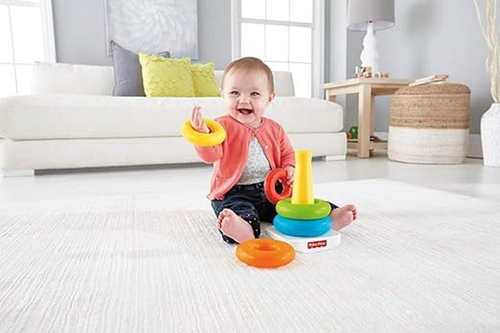 Fisher-Price GKD51 - Farbring Pyramide, klassisches Stapelspielzeug mit Ringen für Babys und Kleinki