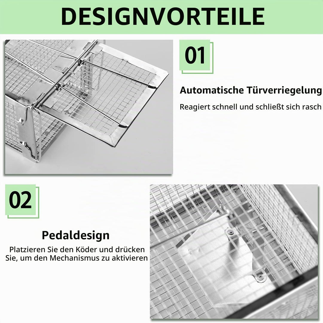 FORMIZON Lebendfalle Mausefalle, 2 Stück Rattenfalle, Premium Rattenfalle, Wiederverwendbare, Tierfa