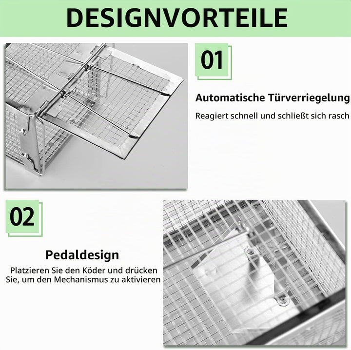 FORMIZON Lebendfalle Mausefalle, 2 Stück Rattenfalle, Premium Rattenfalle, Wiederverwendbare, Tierfa