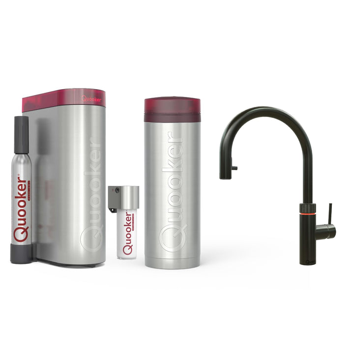 Quooker mit Reservoire PRO3 und CUBE kochend Wasserhahn (Flex, Gunmetal) Flex Gunmetal, Flex Gunmeta