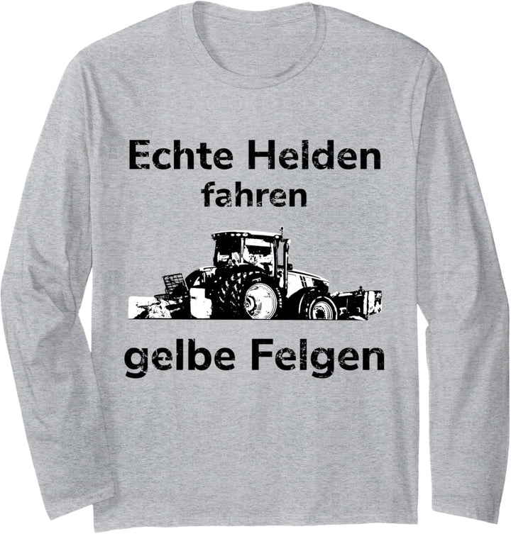 Traktor Landwirt Bauer Trecker gelbe Felgen Landwirtschafts Langarmshirt