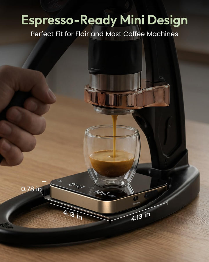 Maestri House Mini-Kaffeewaage mit Timer, Wiederaufladbare Espresso Waage, Präzise 2kg/0,1g Waage fü