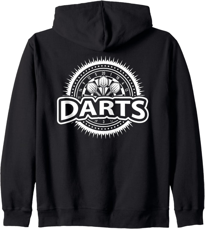 Coole Dartscheibe mit Dartpfeilen und dem Wort "Darts" Kapuzenjacke