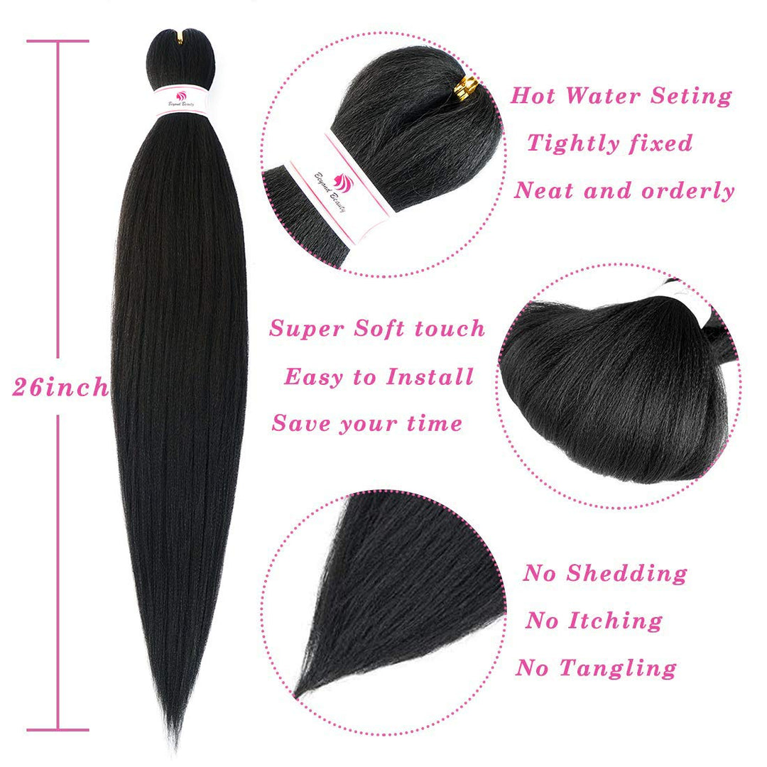 Beyond Beauty EZ Braid Pre Stretched Braiding Hair,8Packs-26 Zoll EZ Braid Professionelles Haar Yaki