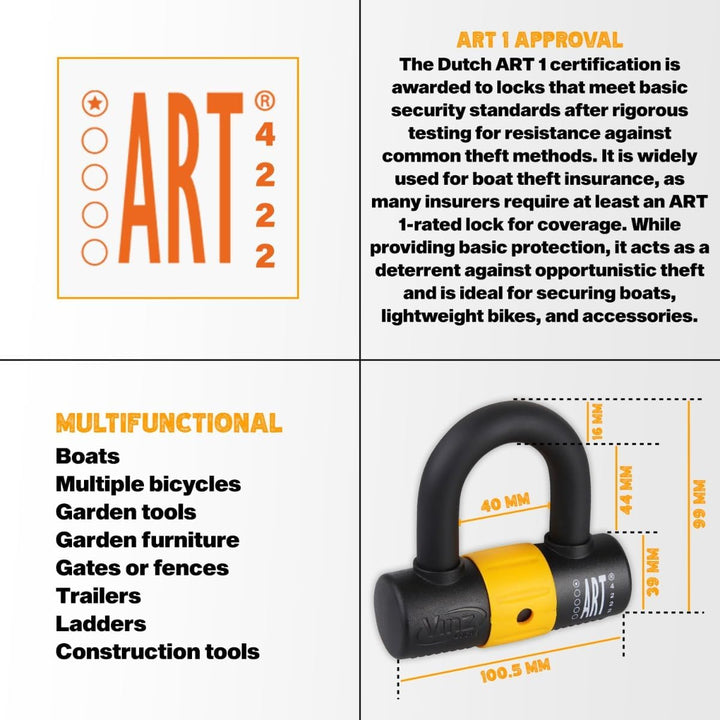 VINZ Kibo Schlaufenkabel ø20mm | ART 1 Zertifikat | Stahlseil mit Kunststoff ummantelt | Kabelschlos