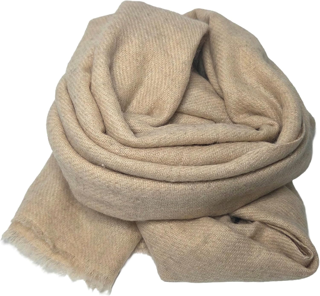 Schal aus 100 % Yakwolle, Stola Beige, Beige