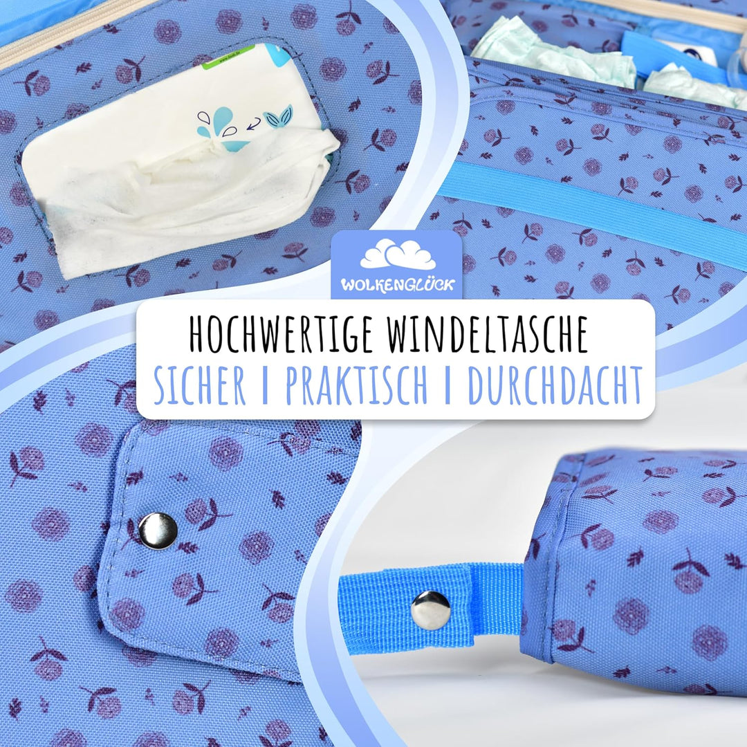 Windeltasche Blau, Blau