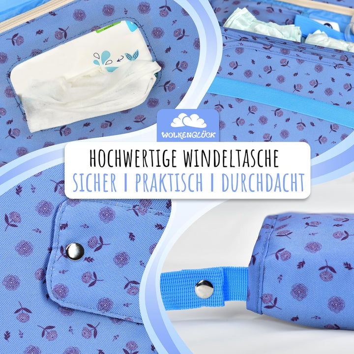 Windeltasche Blau, Blau