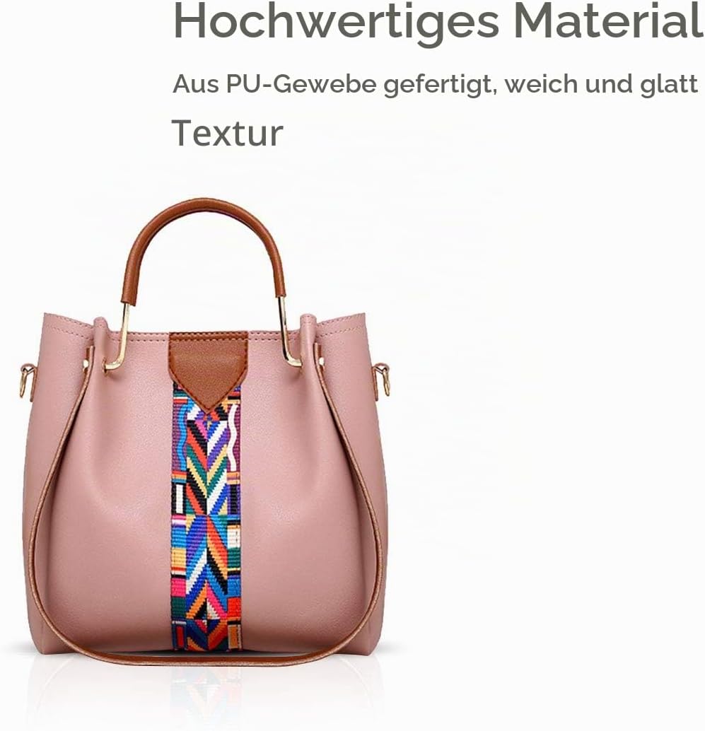 NICOLE &amp; DORIS Damen Handtaschen Umhängetaschen 4 Stück Handtaschen für Damen Top-Griffe Schultertas