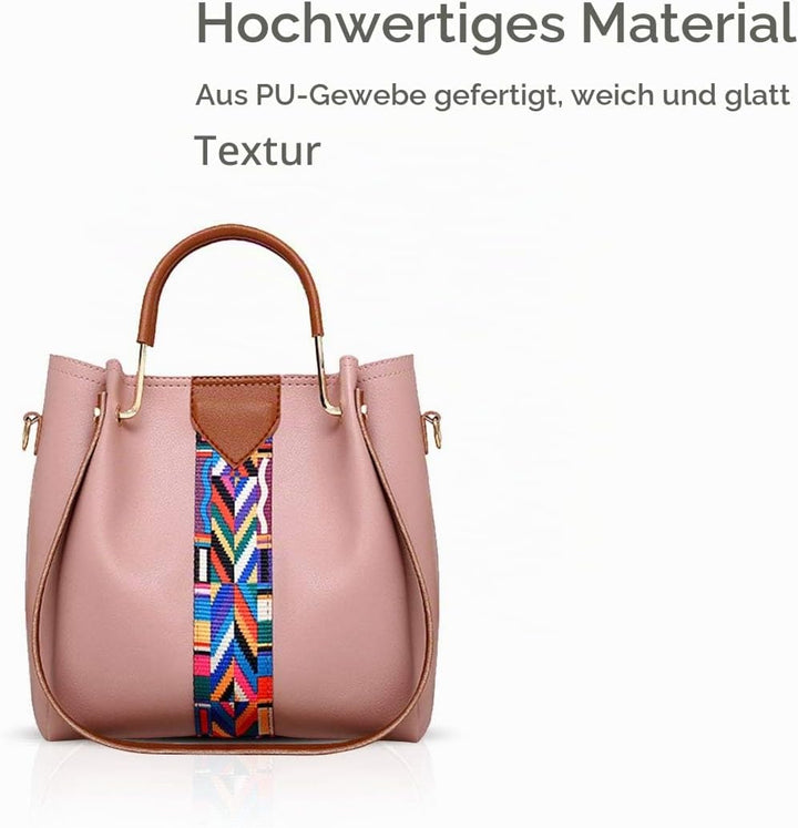 NICOLE &amp; DORIS Damen Handtaschen Umhängetaschen 4 Stück Handtaschen für Damen Top-Griffe Schultertas