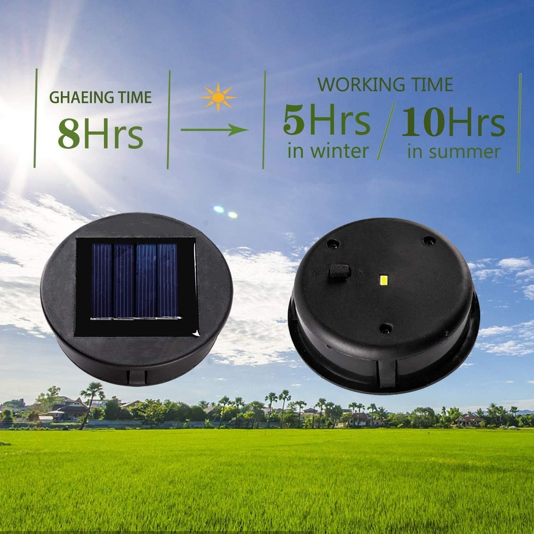 4 Solarleuchten Ersatz Top mit LED Leuchtmitteln,8 cm Solarpanel Laterne Deckel Leuchten Ersatzobert