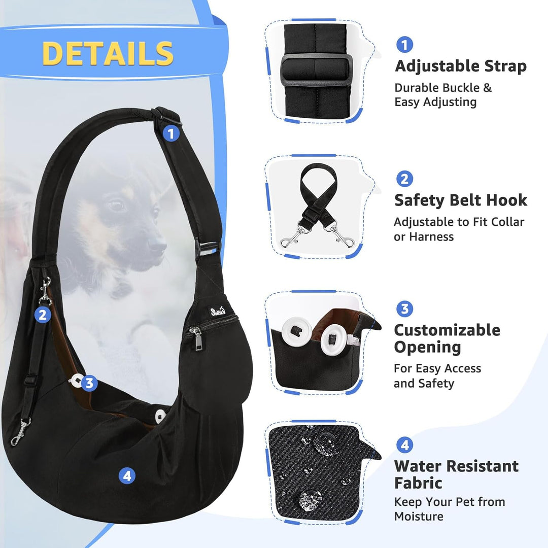 SlowTon Hundetragetasche, Haustier Hundetasche mit verstellbarem, gepolstertem Schultergurt und Fron