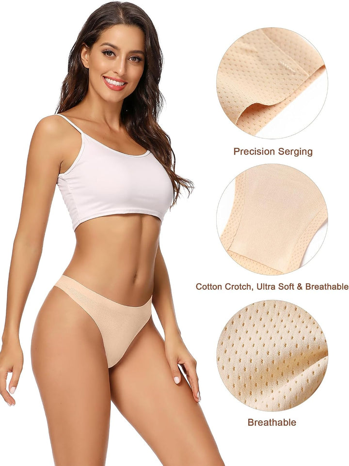 VOENXE Unterhosen Damen 5er Pack,Nahtlose Stretch Bikini Slip Panty,Ohne Naht Frauen Unterhose,No Sh