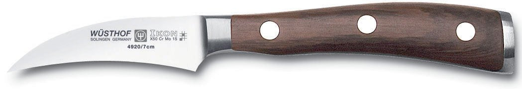 Wüsthof Tourniermesser, Ikon (4920), 7 cm gebogene Klinge, geschmiedeter Doppelkropf, Edelstahl, Gre