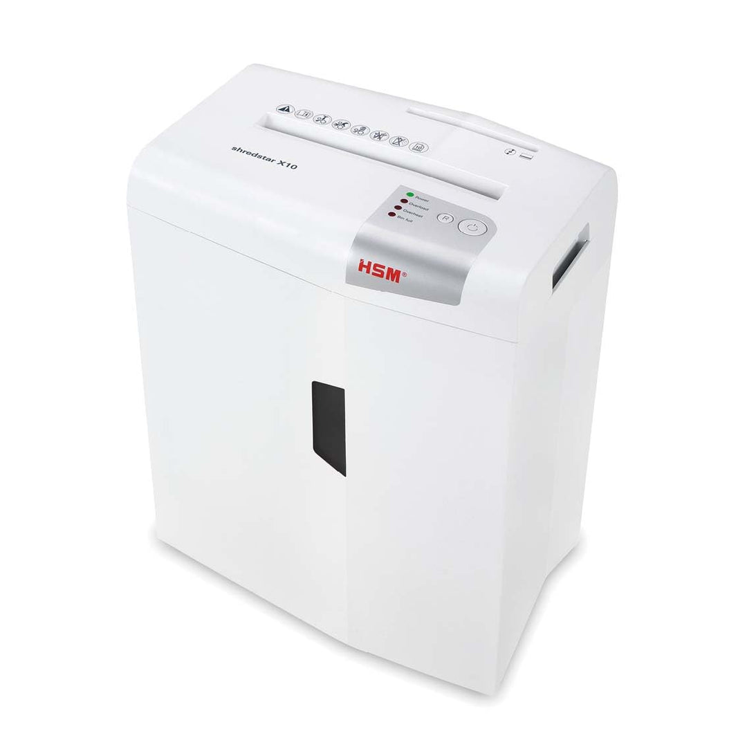 HSM shredstar X10 Aktenvernichter, Sicherheitsstufe P-4, 10 Blatt (Partikelschnitt) mit CD-Schredder