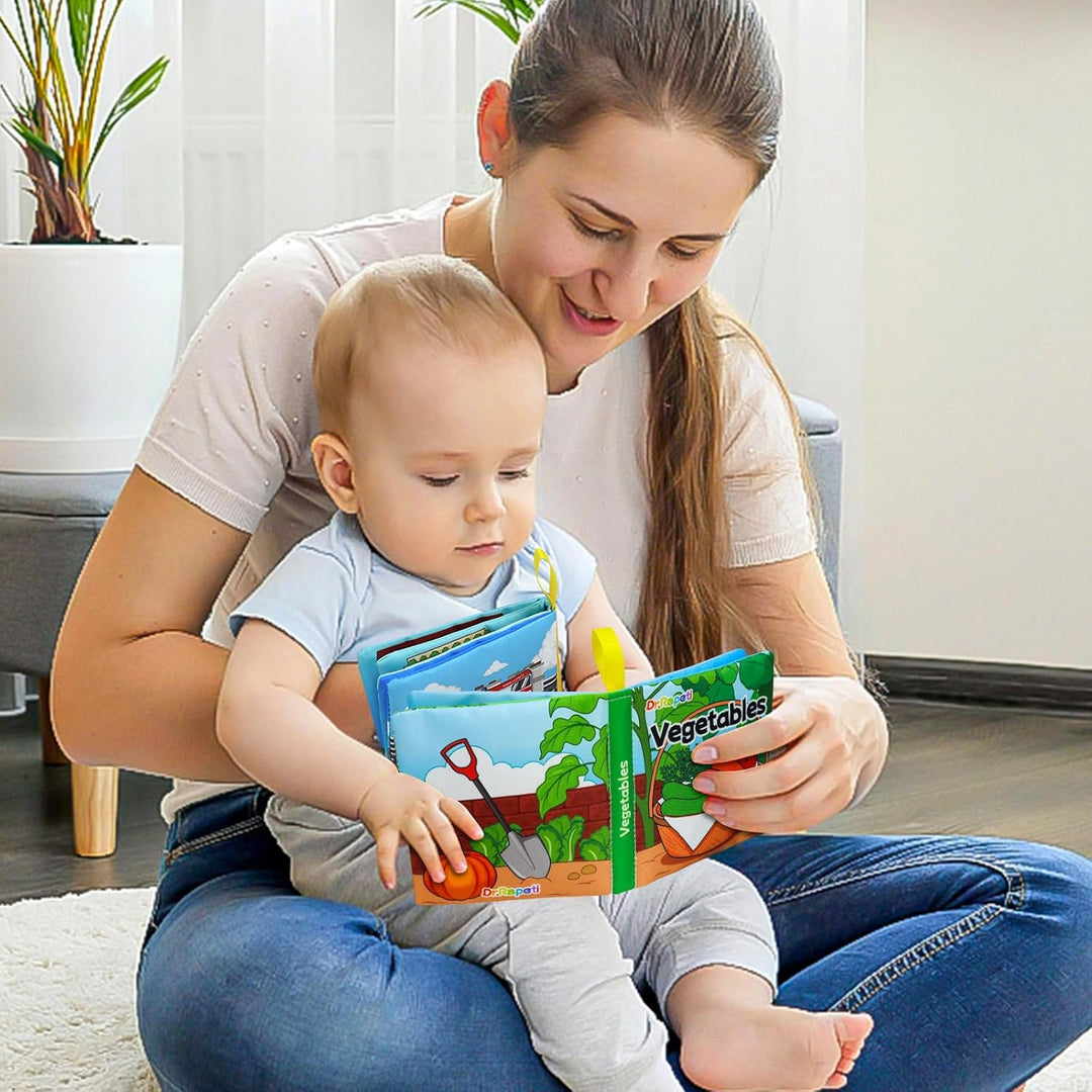 Dr.Rapeti 8 Stück Stoffbuch für Babys, Baby Soft Tuchbuch, Baby Pädagogisches Spielzeug, Vorschulspi