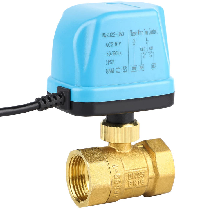 SWAWIS 2 Wege Motorkugelhahn Zonenventil Kugelventil DN25 G1 Zoll AC 230V Motorventil Elektrisches V