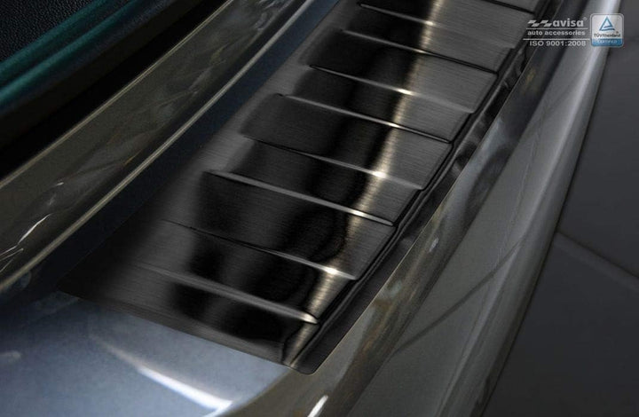 Avisa Schwarz Edelstahl Heckstossstangenschutz kompatibel mit BMW 3er (F31) Touring 2012-2015 & FL 2