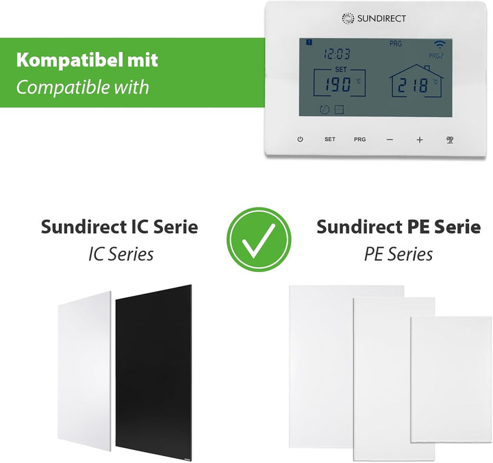 SunDirect Funkthermostat Smart2.0 Pro - WiFi - Smart Thermostatregler Touch Screen APP Steuerung Unt