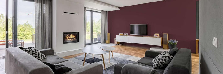 New Walls Premium Wandfarbe Rot, Bordeauxrot Liquid Luxury Dispersionsfarbe für Innenräume – 1 L 100