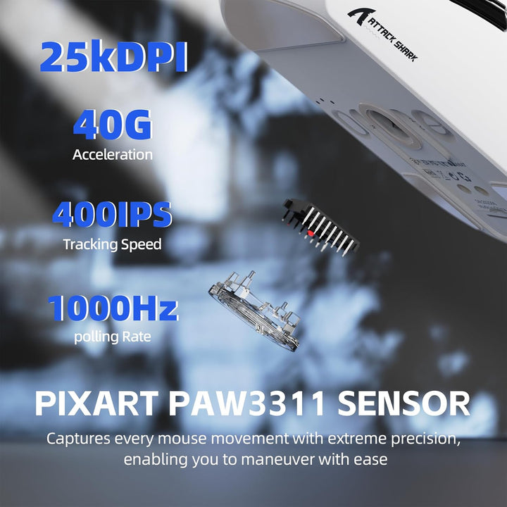 ATTACK SHARK G3PRO Kabellose Gaming-Maus mit Magnetischer Ladestation, PixArt PAW3311-Sensor, Bis zu