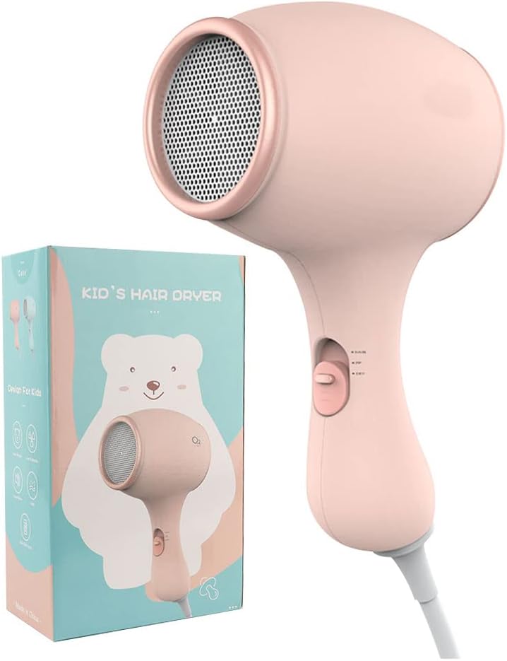 Lotvic Kinderfön, 550W Miniföhn für Mädchen, Föhn für Kinder, Kinder Föhn mit 3 Temperatur, Reiseföh