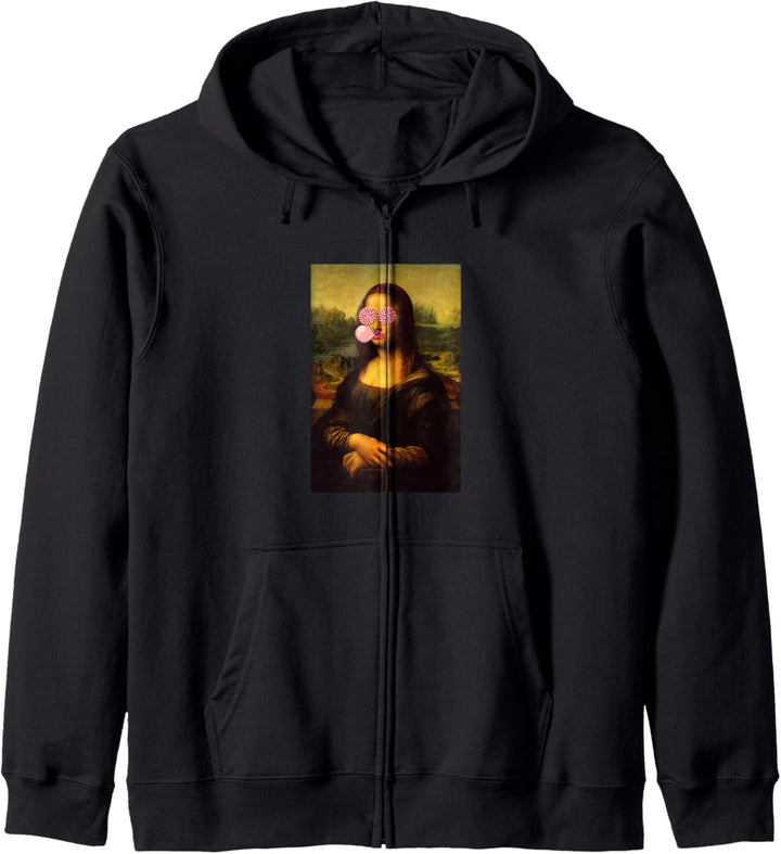 Funny Sarcastic French Mona Lisa Art Illustration Graphic Kapuzenjacke