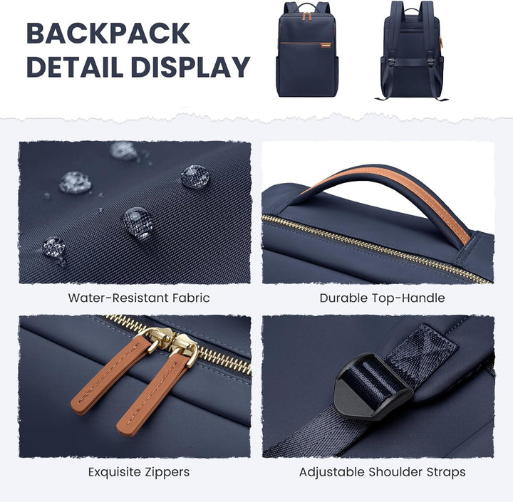 Rucksack Damen, Rucksack mit Laptop Fach,Herren Laptop Rucksack Wasserdicht, Schultasche Backpack Wo