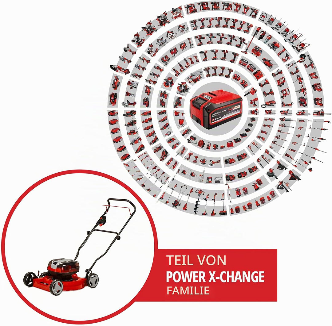 Einhell Akku-Rasenmäher GE-CM 36/48 Li M Power X-Change (Li-Ion, 36 V, Double Twin-Pack-Technologie,