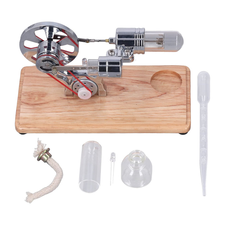 Plplaaoo Heissluft-Stirlingmotor Modell aus Metall mit LED-Licht – Stirling Motor Lernspielzeug &amp; Ge
