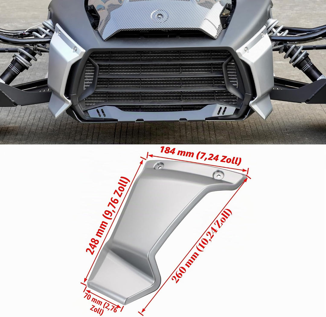 SAUTVS Silberfarbene Frontgrill-Zierleisten für Can-Am Ryker, unterer Grillschutz für Can Am Ryker 6
