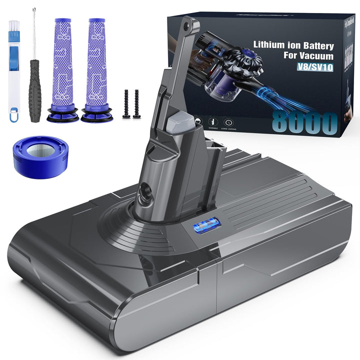 Morpilot V8 Akku 8000mAh, Ersatzakku für Dyson Absolute Animal Motorhead Exclusive Staubsauger Fluff