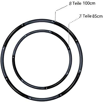 joofang 2,3 KG Hoola Hoop 8 Teile,100cm Reifen Fitness Erwachsene Einfach zusammensteckbar Abnehmen