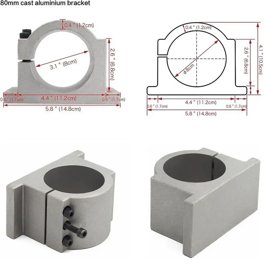 RATTMMOTOR 1.5kW 220V Luftgekühlten Spindelmotor ER16 und 1.5kW 220V VFD Frequenzumrichter und 80mm