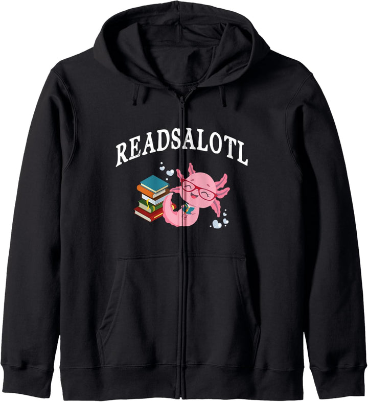 Readsolotl Axolotl Lesebuch Lizard Lover Kapuzenjacke