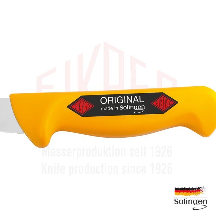 EIKASO Solingen Ausbeinmesser 13cm breit mit gerader steifen Klinge in gelb 20 cm steif, 20 cm steif