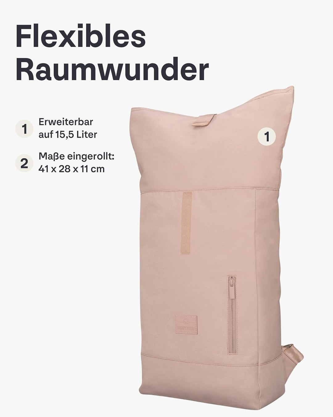 Johnny Urban Rucksack Damen & Herren - Robin Medium - Rolltop Mit Laptopfach für Uni Business Fahrra