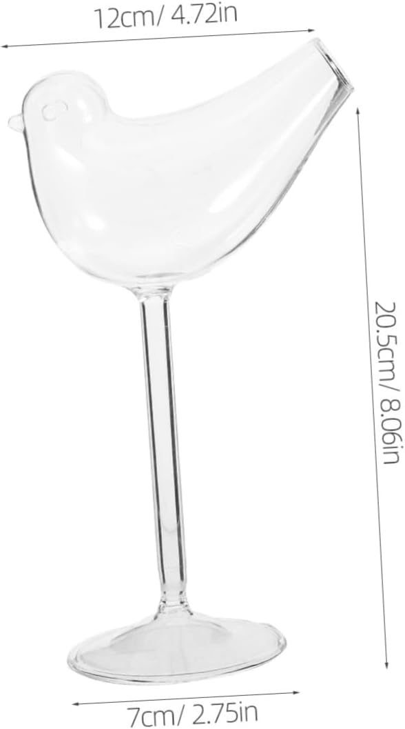 Cabilock 4 Stück Birdie Weinglas Klarer Kaffeebecher Glasvogelgläser, Cocktailgläser Weingläser Kelc