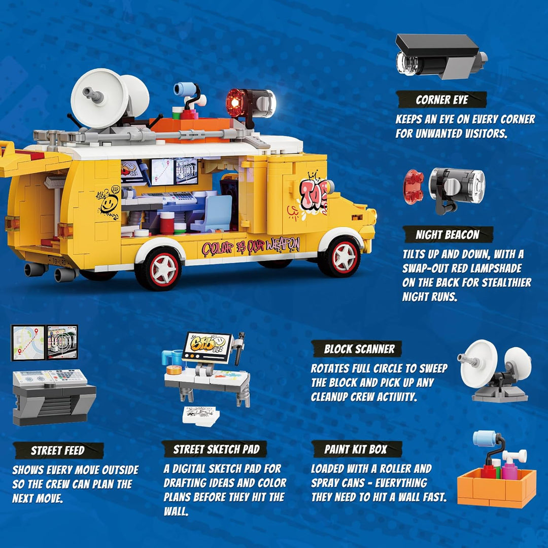 Lumibricks Street-Fusion Graffiti Crew Beleuchtetes Bauset, 575 Teile Graffiti-Truck mit LED-Beleuch