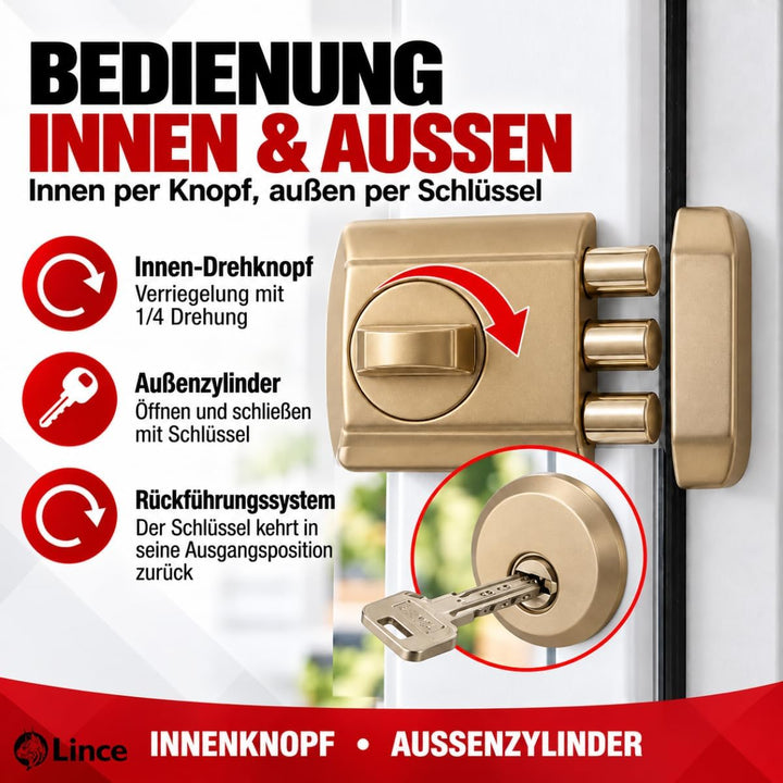 Lince 4930-Hl Supra Key Schloss, Messingbeschichtung