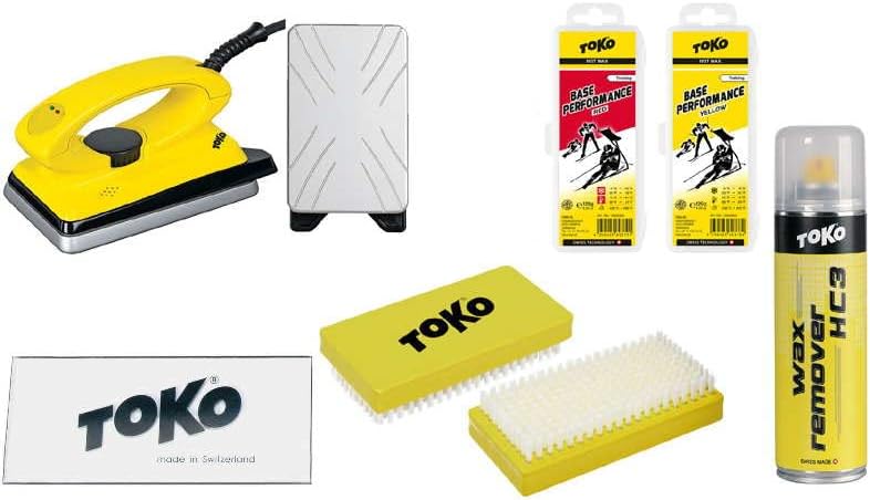 Toko Skiwachs-Set 6-teilig mit Wachsbügeleisen - für Alpin + Nordic + Board - Skiwax